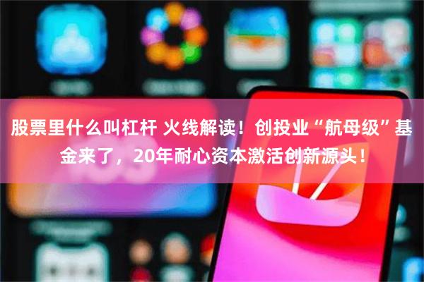 股票里什么叫杠杆 火线解读！创投业“航母级”基金来了，20年耐心资本激活创新源头！