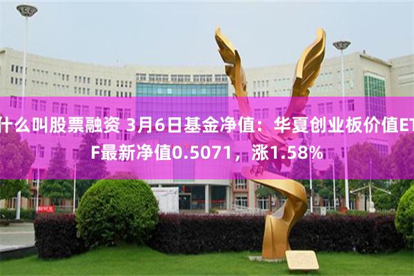 什么叫股票融资 3月6日基金净值：华夏创业板价值ETF最新净值0.5071，涨1.58%