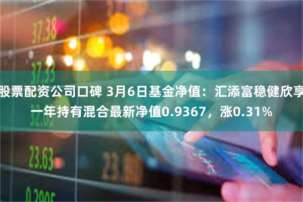股票配资公司口碑 3月6日基金净值：汇添富稳健欣享一年持有混合最新净值0.9367，涨0.31%