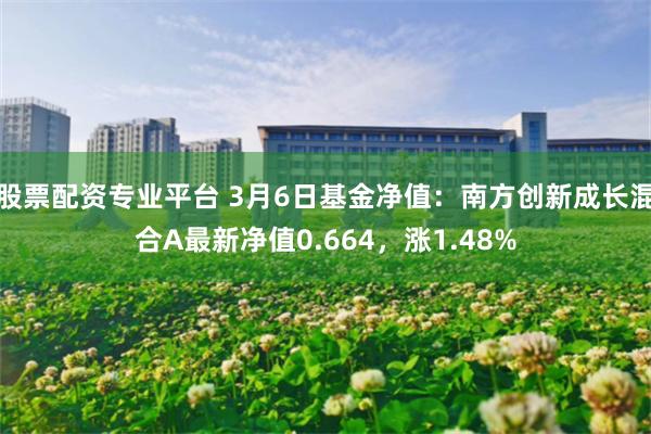 股票配资专业平台 3月6日基金净值：南方创新成长混合A最新净值0.664，涨1.48%