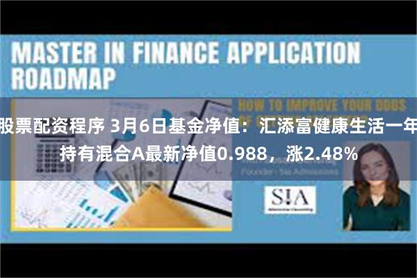 股票配资程序 3月6日基金净值：汇添富健康生活一年持有混合A最新净值0.988，涨2.48%