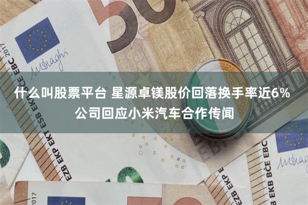 什么叫股票平台 星源卓镁股价回落换手率近6% 公司回应小米汽车合作传闻