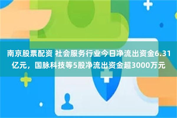 南京股票配资 社会服务行业今日净流出资金6.31亿元，国脉科技等5股净流出资金超3000万元