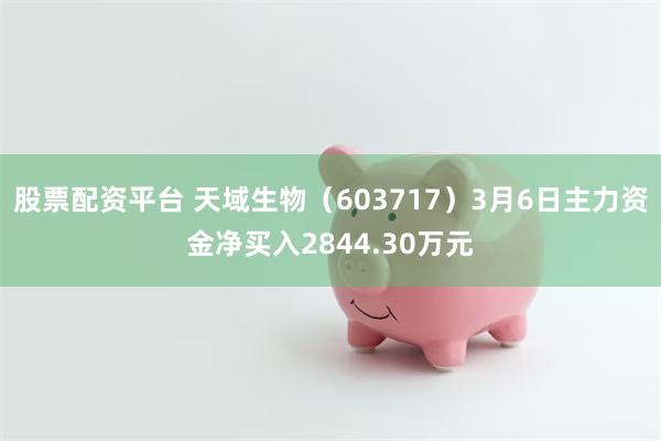 股票配资平台 天域生物（603717）3月6日主力资金净买入2844.30万元