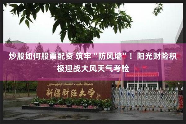炒股如何股票配资 筑牢“防风墙”！阳光财险积极迎战大风天气考验