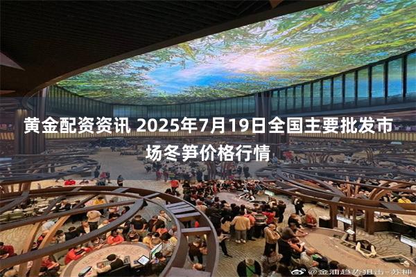 黄金配资资讯 2025年7月19日全国主要批发市场冬笋价格行情
