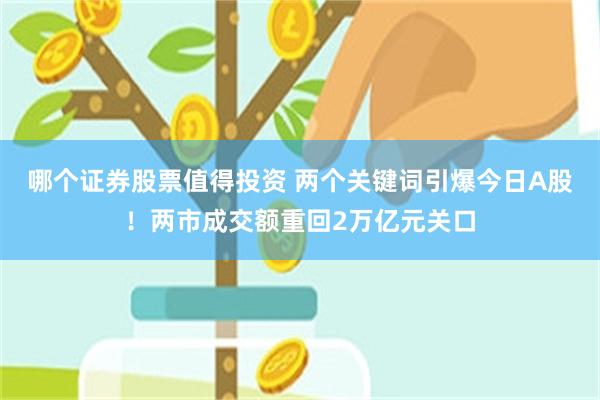 哪个证券股票值得投资 两个关键词引爆今日A股！两市成交额重回2万亿元关口