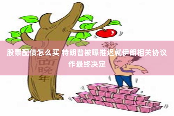 股票配债怎么买 特朗普被曝推迟就伊朗相关协议作最终决定
