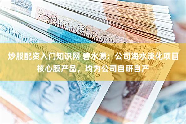 炒股配资入门知识网 碧水源：公司海水淡化项目核心膜产品，均为公司自研自产