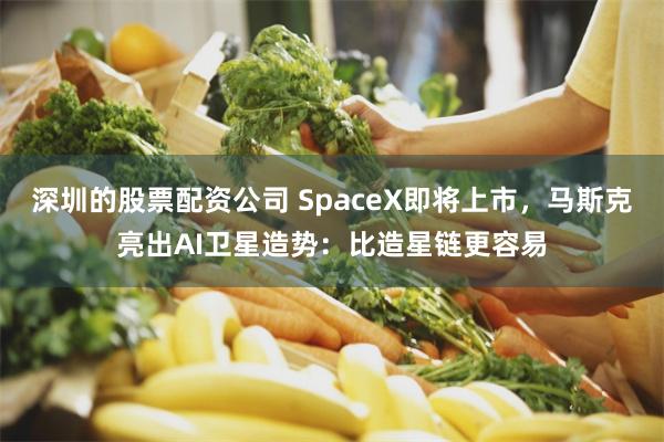 深圳的股票配资公司 SpaceX即将上市，马斯克亮出AI卫星造势：比造星链更容易