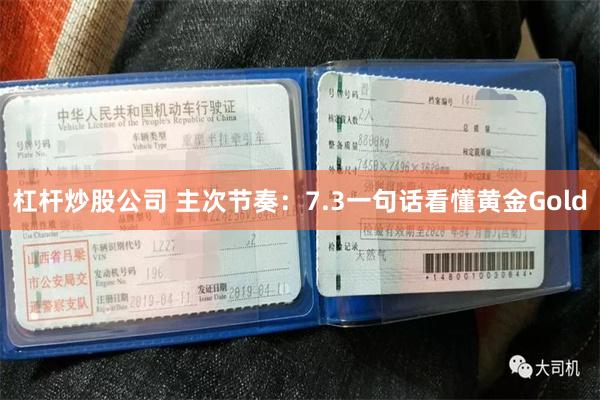 杠杆炒股公司 主次节奏:7.3一句话看懂黄金Gold