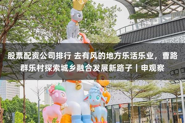 股票配资公司排行 去有风的地方乐活乐业，曹路群乐村探索城乡融合发展新路子｜申观察